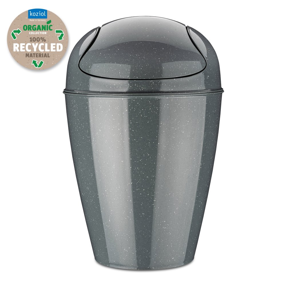 DEL M Swing-Top Wastebasket 12l recycled ash grey