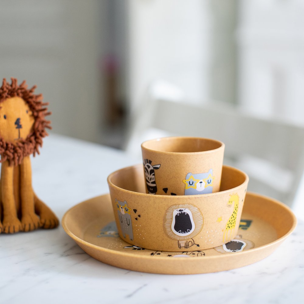 KIDS SET ZOO Small Plate, Bowl, Cup 