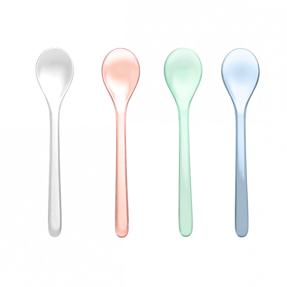 RIO Spoon Set of 4 tr. aquamarine/crystal clear/eucalyptus/