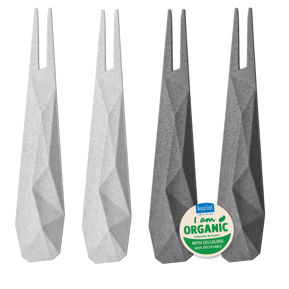 CLUB ORGANIC Hors d'oeuvres forks Set of 4 organic deep grey/organic grey