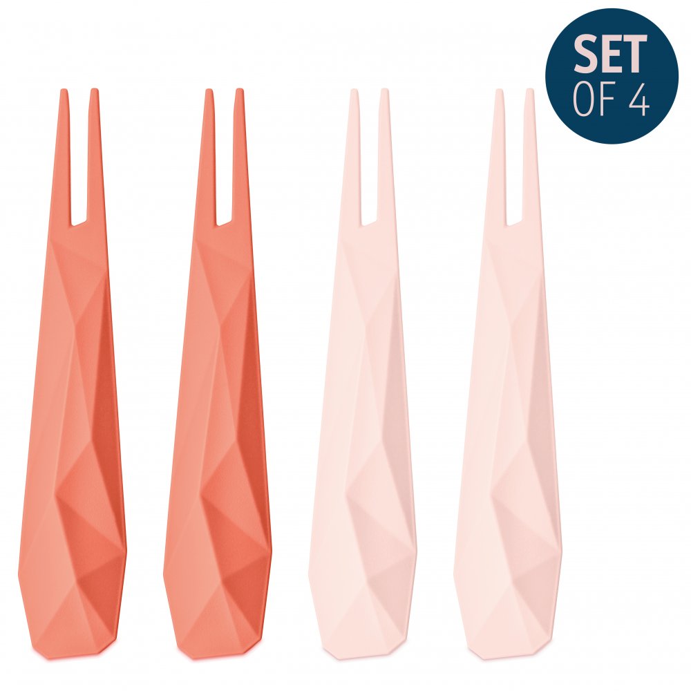 CLUB Hors d'oeuvres forks Set of 4 soft peach/queen pink