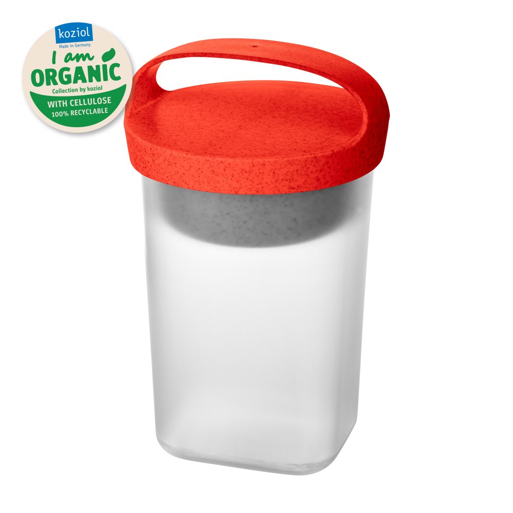 BUDDY 0,7 Snackpot mit Einsatz und Deckel 700ml organic red-organic white/transparent clear