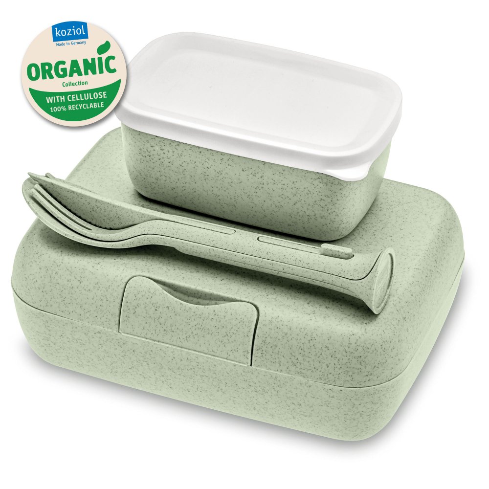 CANDY READY Organic Lunch Box-Set + Cutlery-Set organic green