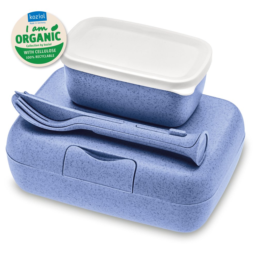 CANDY READY Organic Lunch Box-Set + Cutlery-Set organic blue