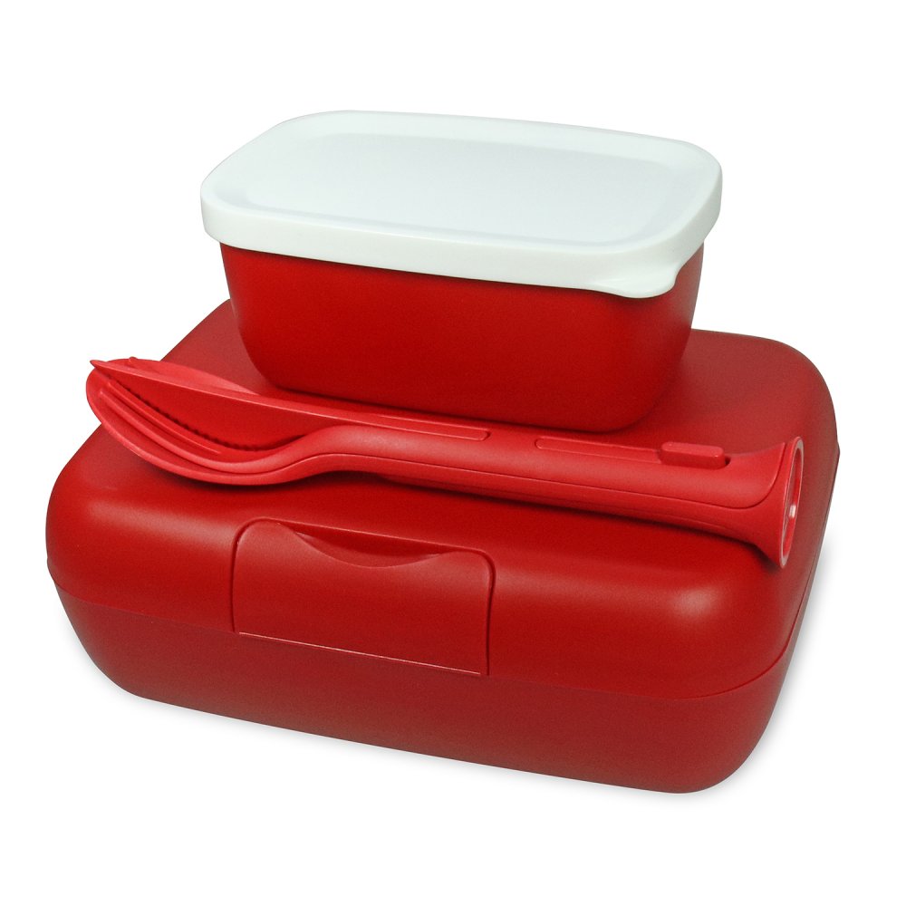 CANDY READY Lunch Box-Set + Cutlery-Set de stijl red