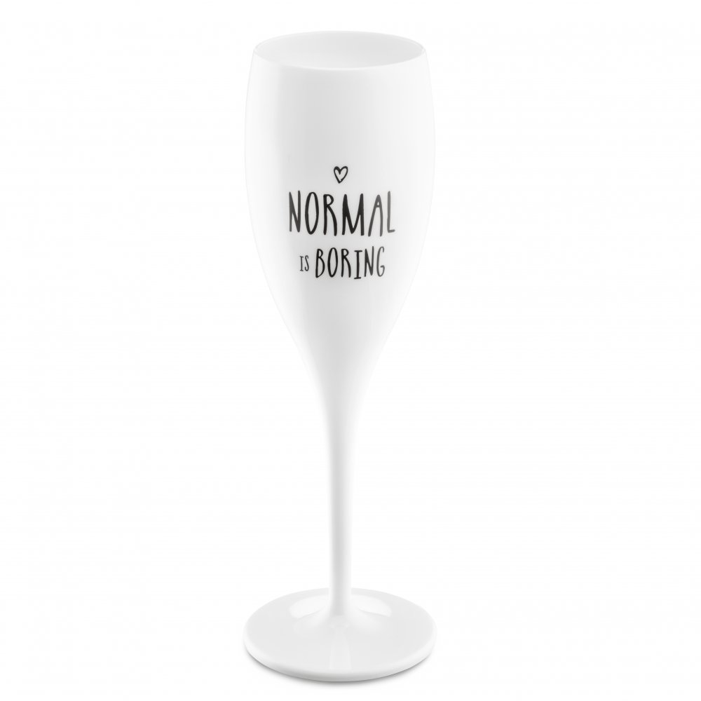 CHEERS NO. 1 NORMAL IS BORING Superglas 100ml with print cotton white