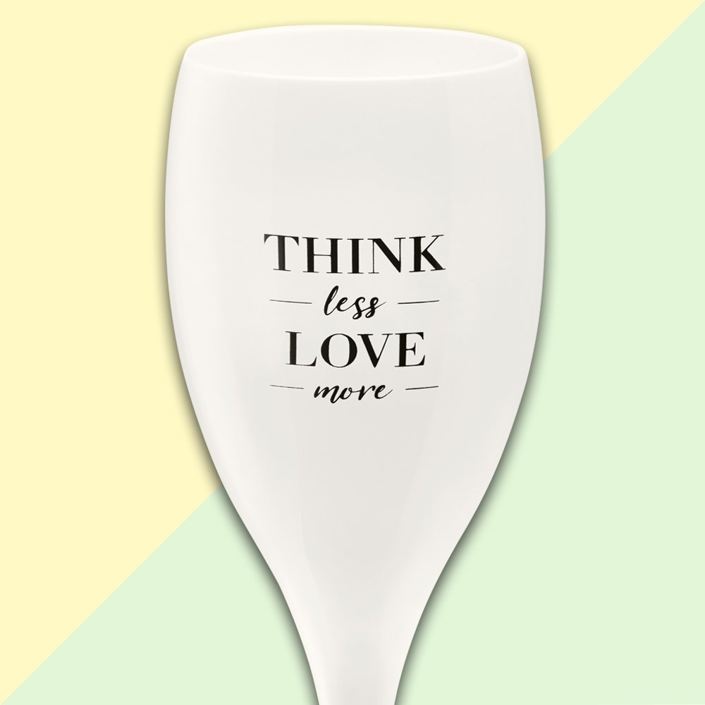 CHEERS NO. 1 THINK LESS LOVE MORE Superglas 100ml with print 