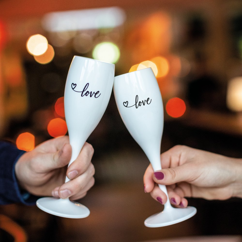 CHEERS NO. 1 LOVE Superglas Set of 2 with print 
