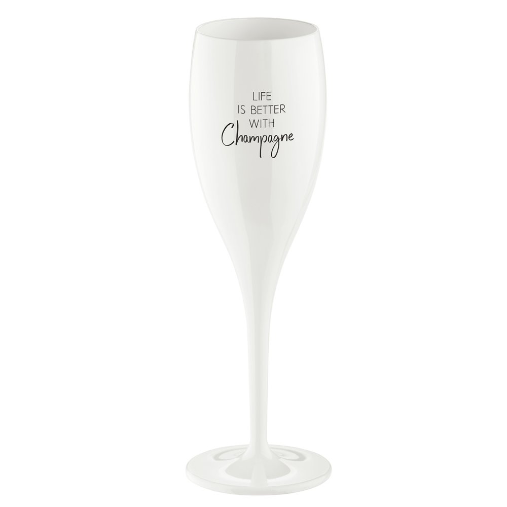 CHEERS NO. 1 LIFE IS BETTER WITH CHAMPAGNE Superglas 100ml mit Druck cotton white