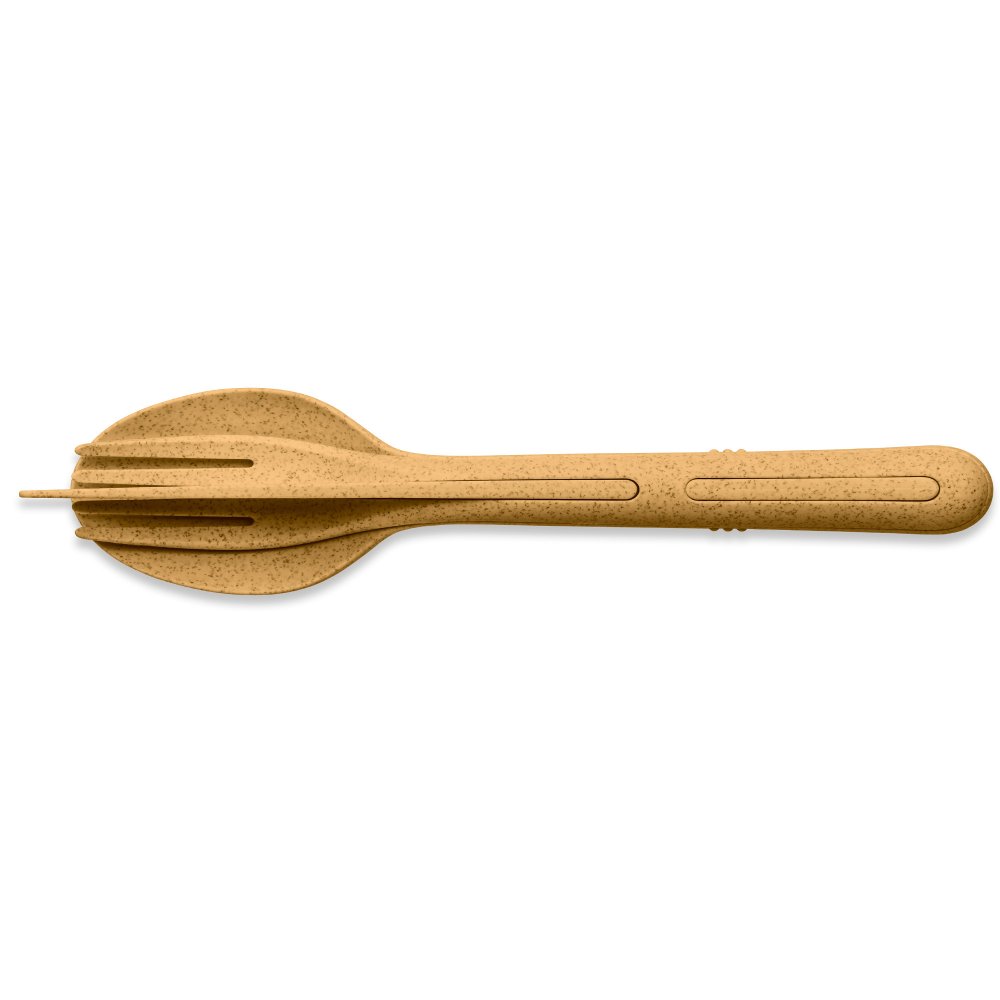 KLIKK Cutlery Set 3-pieces nature wood