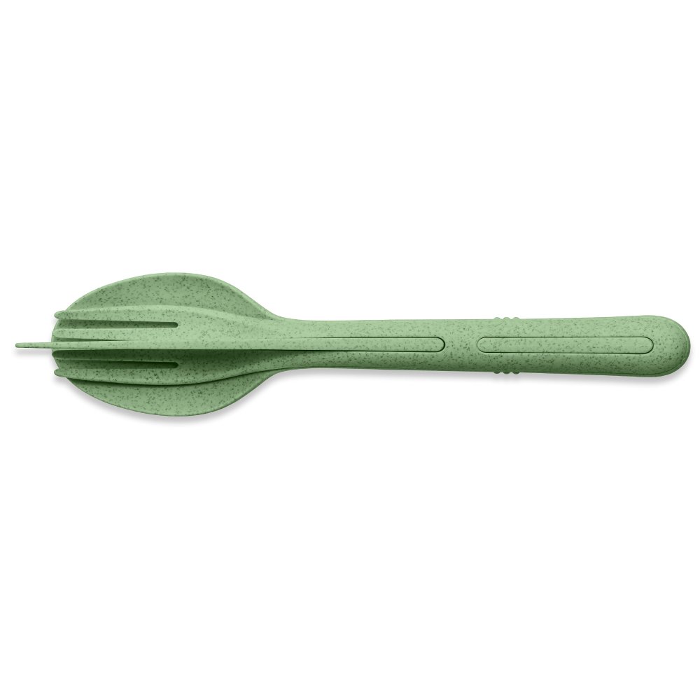 KLIKK Cutlery Set 3-pieces nature leaf green
