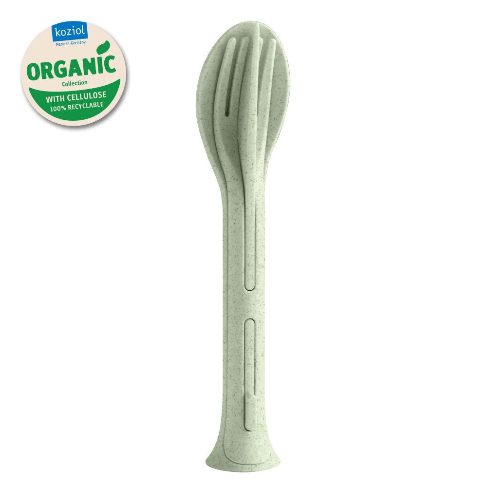 KLIKK POCKET ORGANIC Besteck-Set 3-teilig organic green
