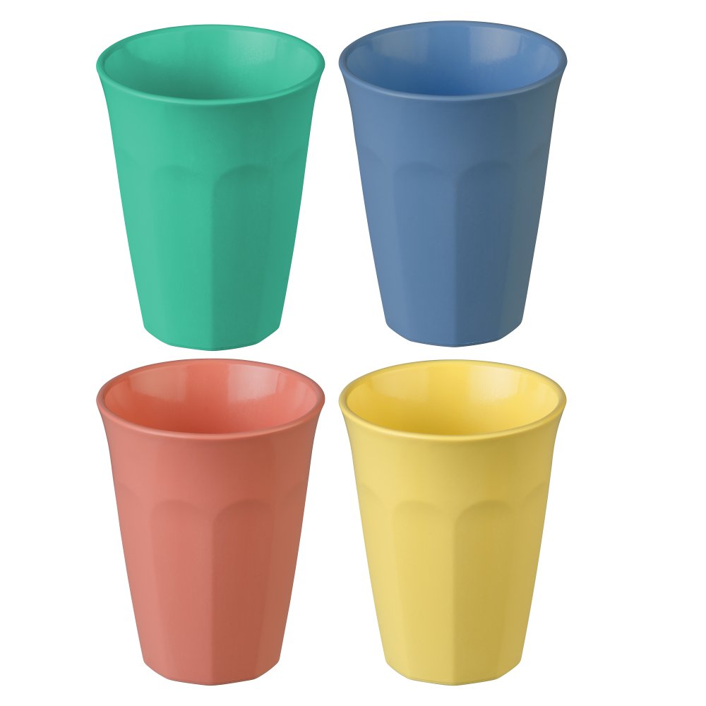 NORA M Cup 300ml Set of 4 strong blue/coral/green/yellow