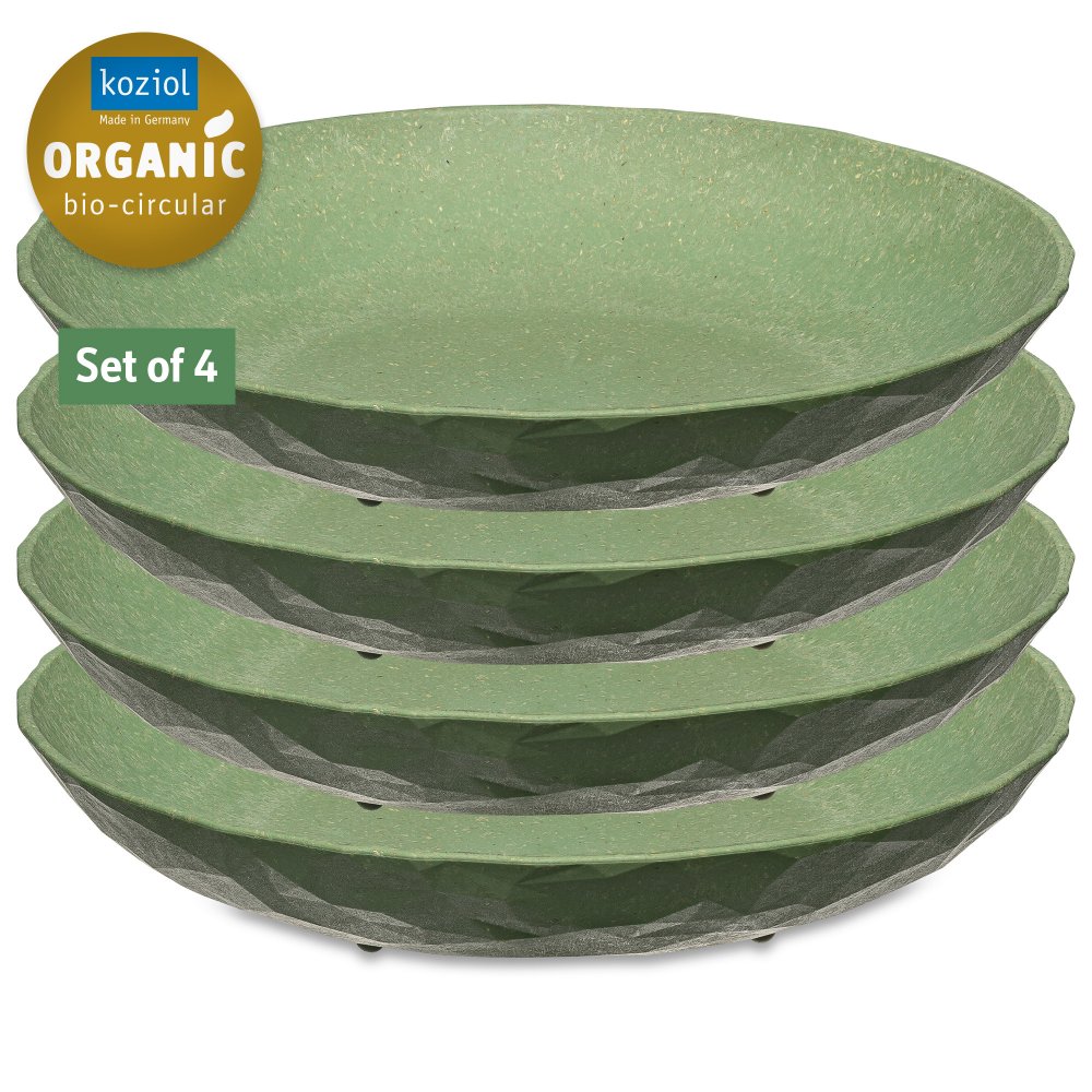 CLUB PLATE M Soup Plate Set of 4 nature leaf green