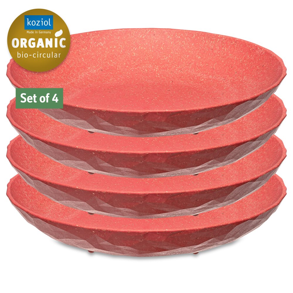 CLUB PLATE M Soup Plate Set of 4 nature coral