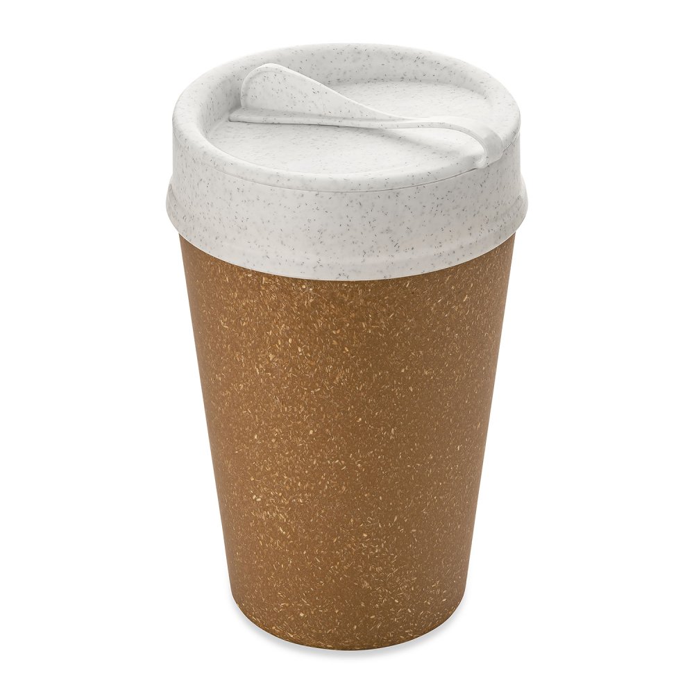 ISO TO GO Double walled Cup with lid 400ml RECYCLED DEEP NATURE