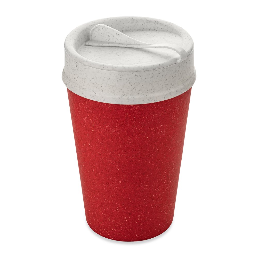 ISO TO GO Double walled Cup with lid 400ml organic red