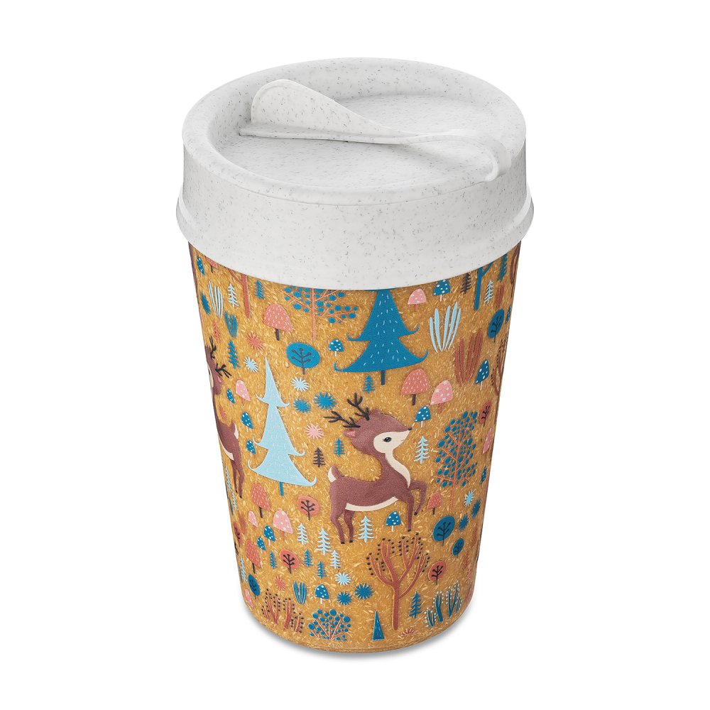 ISO TO GO OH MY DEAR Double walled Cup with lid 400ml recycled nature/org.white