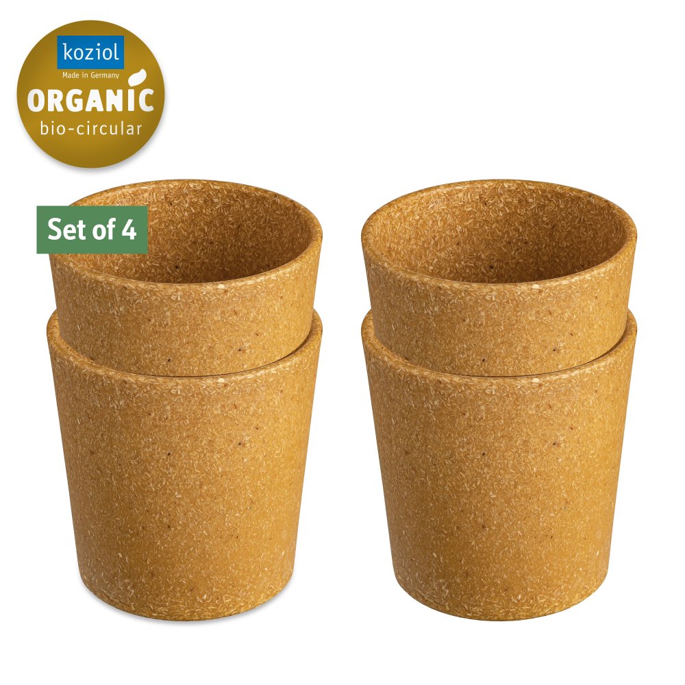 CONNECT CUP S Becher 190ml 4er Set nature wood
