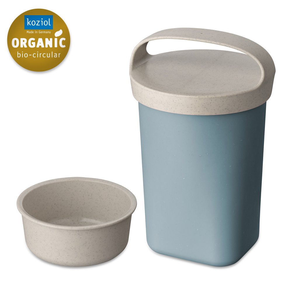 BUDDY 0,7 Snackpot with insert and lid 700ml nature flower blue