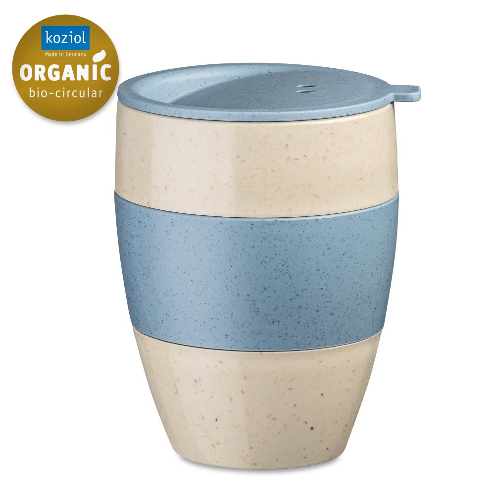 AROMA TO GO 2.0 Insulated Cup with lid 400ml nature desert sand/nature flower blue
