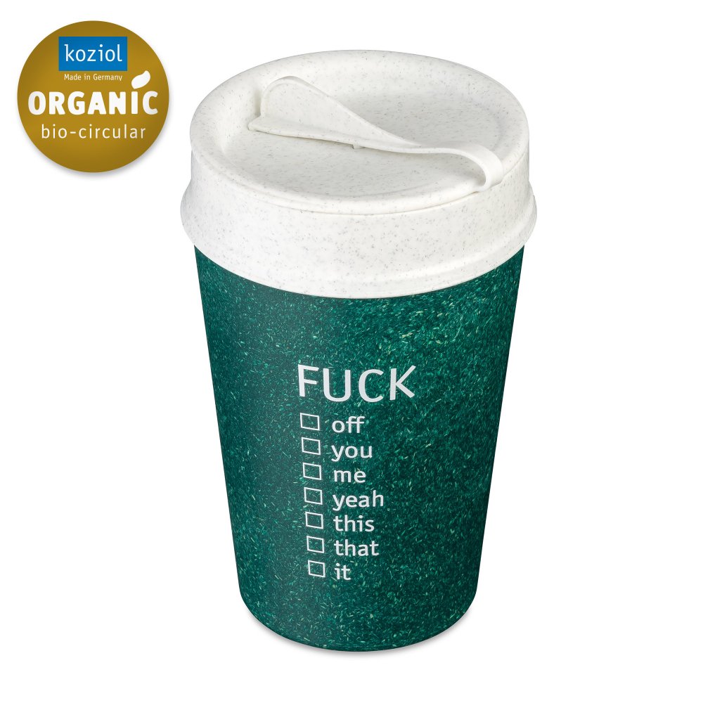 ISO TO GO FUCK Thermobecher 400ml nature green