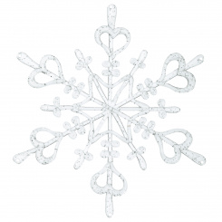 FLAKES XS Ornament Set of 4 clear with silver glitter
