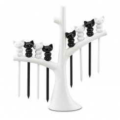 MIAOU Hors d'oeuvres forks with tree cotton white-cosmos black/cotton white