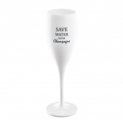 CHEERS NO. 1 SAVE WATER DRINK CHAMPAGNE Superglas 100ml mit Druck cotton white