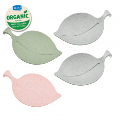 LEAF-ON ORGANIC Bowl Set of 4 organic green/organic grey/organic pink