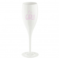 CHEERS NO. 1 IT S A GIRL Superglas 100ml with print cotton white
