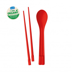 DYNASTY Chopsticks Spoon Set organic red