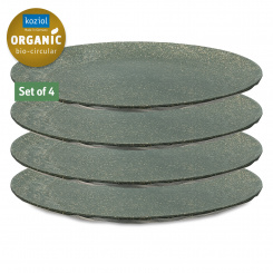 CLUB PLATE L Dinner Plate Set of 4 nature ash grey