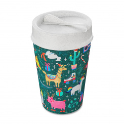 ISO TO GO CRAZY CHRISTMAS Double walled Cup with lid 400ml nature green
