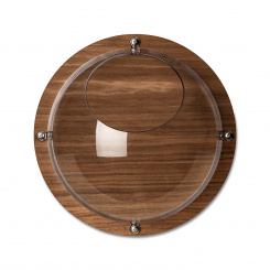 ORION READY S Hanging Display with wooden disc crystal clear