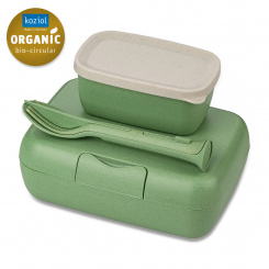 CANDY READY Lunch Box-Set + Cutlery-Set nature leaf green