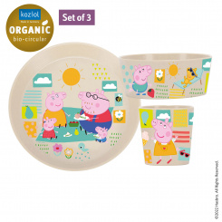 CONNECT PEPPA PIG Small Plate, Bowl, Cup organic sand