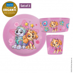 CONNECT PAW PATROL Small Plate + Bowl + Cup organic pink paw patrol