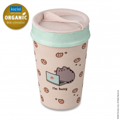 ISO TO GO PUSHEEN I´M BUSY Double walled Cup with lid 400ml organic pink pusheen