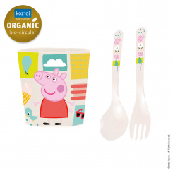 EASY EATER SET PEPPA PIG Cup+cutlery set cloud white